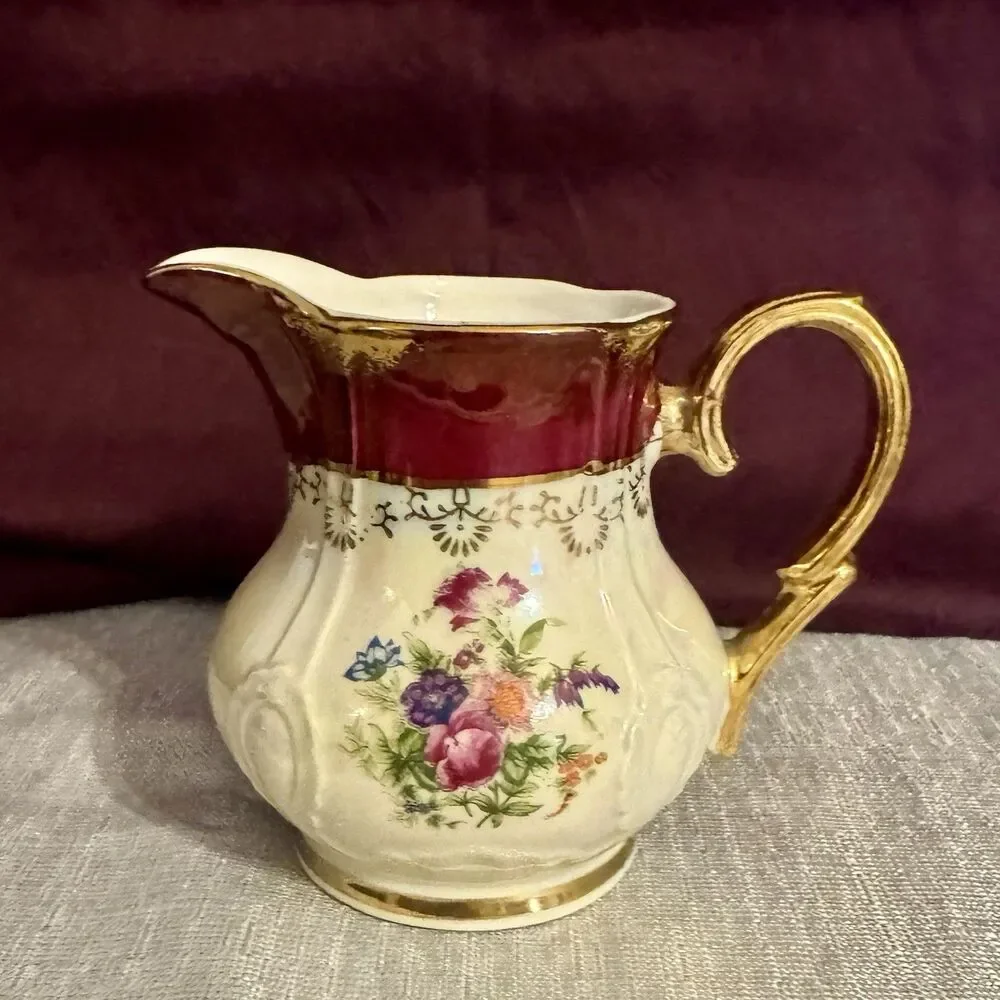 Vintage Sun Pottery China - Small Creamer Only~Hand Painted Floral - Japan